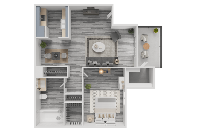 1 Bed 1 Bath L K207 floor plan